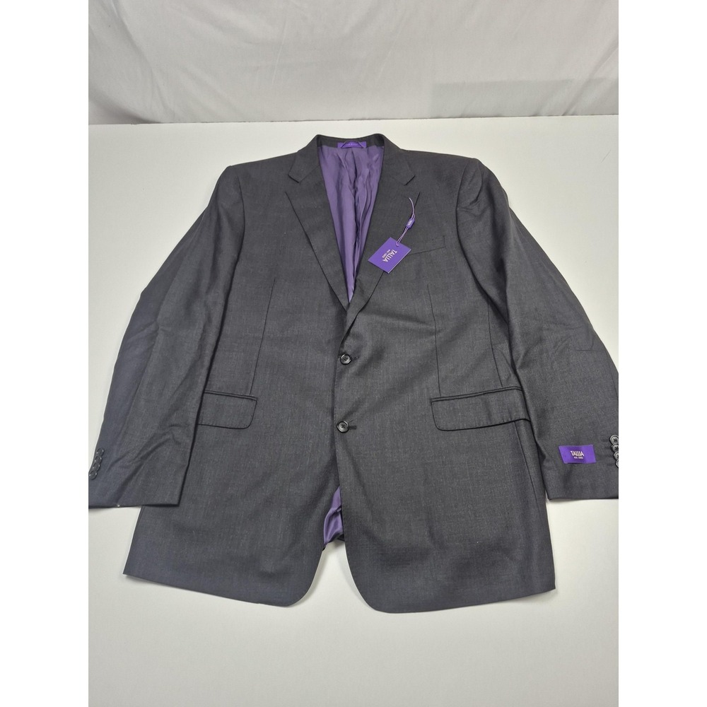 Tallia Suit Jacket Mens 50 Long Gray Super 100 Wool 2 Button Notch Lapel NWT